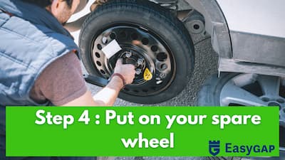 step 4 put on your spare wheel