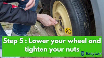 lower the car and tighten the nuts